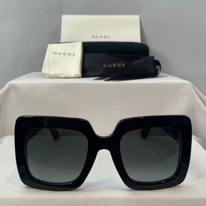 Gucci GG0328 Black Oversized Gradient Sunglasses 56mm Designer